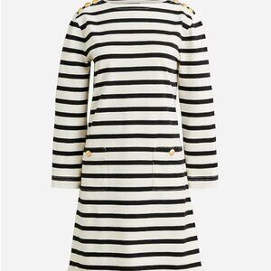 J. Crew Black Striped Mariner Cloth Shirt-Dress Nautical Coastal Preppy Sz S